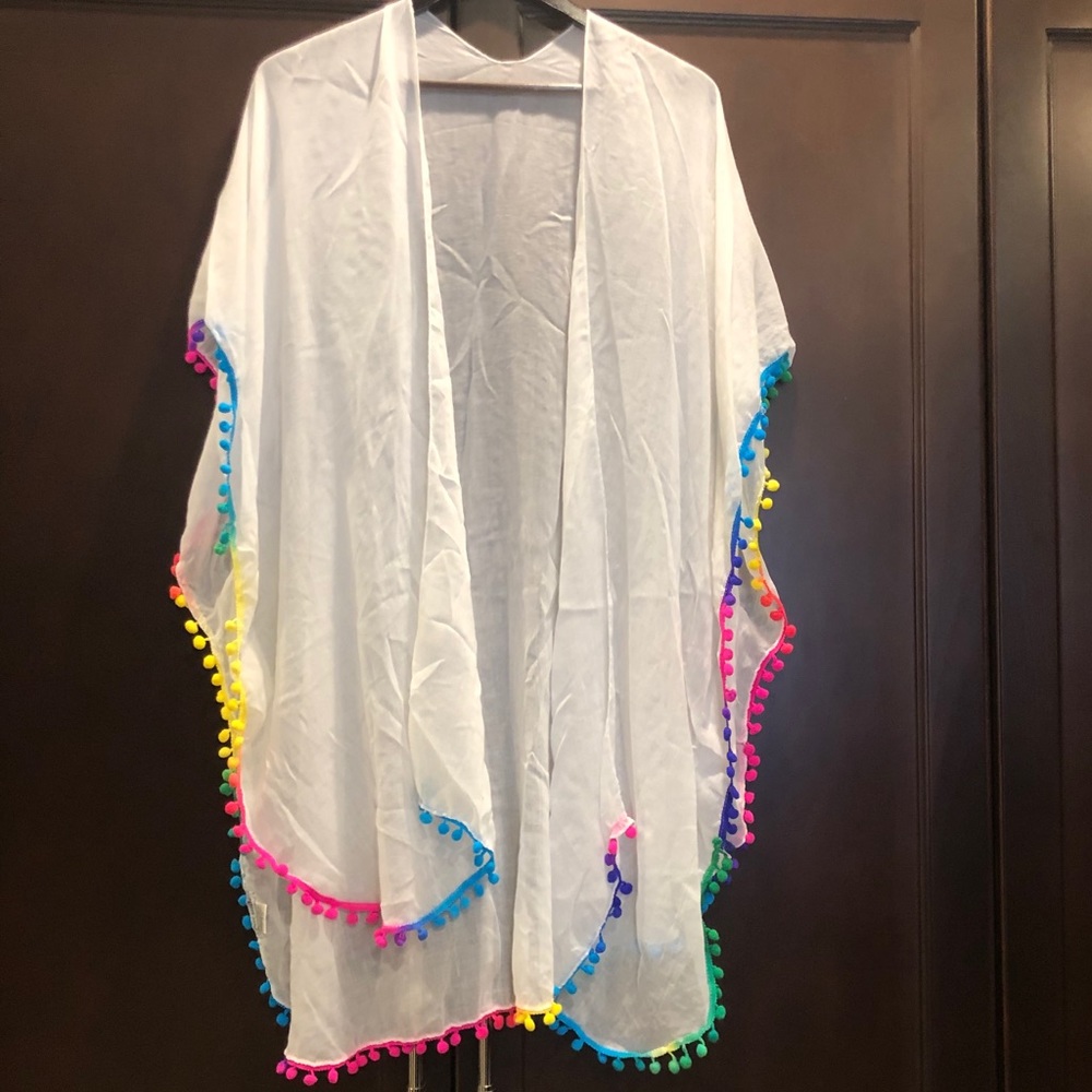 Brand New Just Jamie Kaftan Pom Pom Coverup